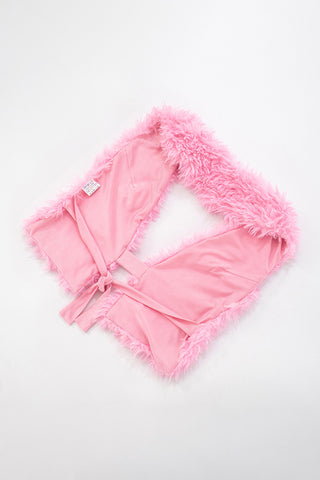 Faux Fur Vest & Cropped Pants Set