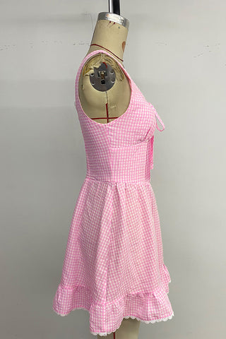 Sleeveless Mini Dress with Ruffled Hem