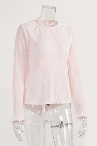 Ribbed Long Sleeve Blouse