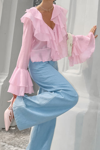 Flowy Layered Ruffle Blouse