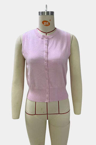 Button-Front Knit Vest