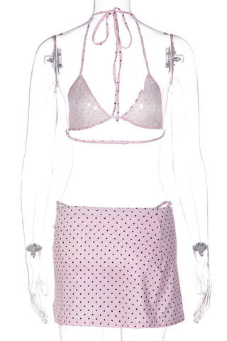 Polka Dot Bikini Set with Cover-Up