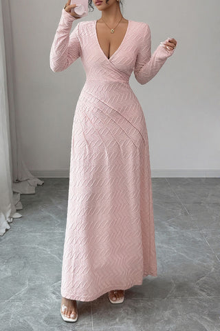 Elegant Maxi Dress with V-Neckline