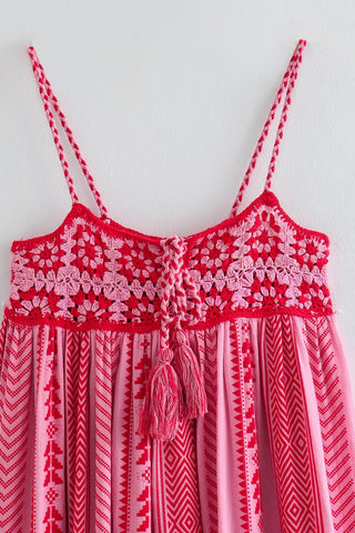 Boho Stripe Empire Maxi Dress