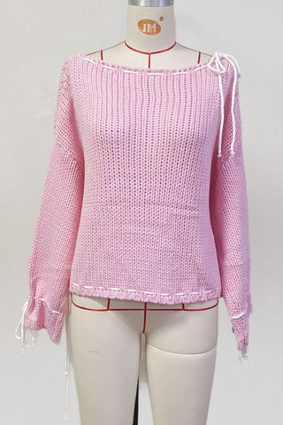 Bow-Trimmed Knit Sweater