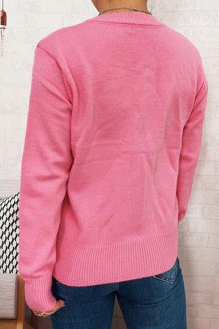 Colorful Button-Front Sweater