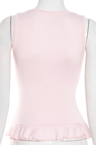 Ruffled V-Neck Tank