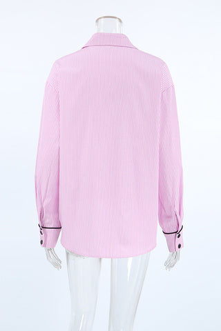 Oversized Striped Button-Down Shirt