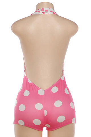Polka Dot Halter Romper