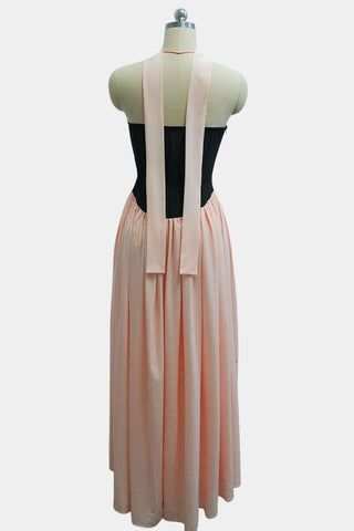 Strapless Two-Tone Maxi Dress
