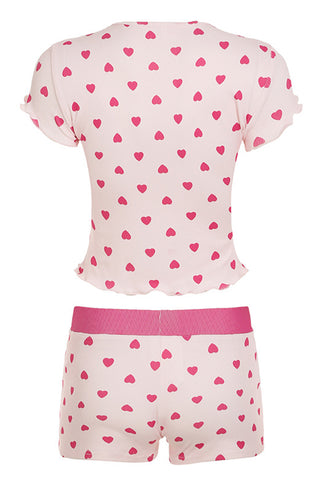 Heart Print Loungewear Set