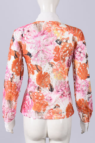Vibrant Floral Lace Blouse