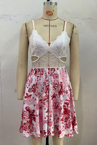 Floral Lace Cutout Dress