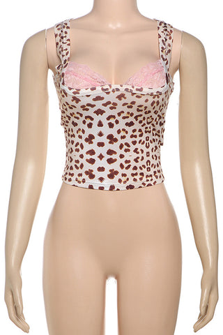 Leopard Print Layered Tank Top