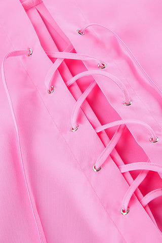 Lace-Up Front Blouse