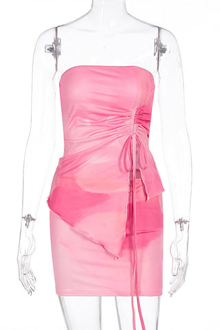 Strapless Ruched Skirt Set