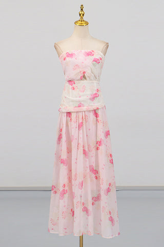 Strapless Floral Maxi Dress