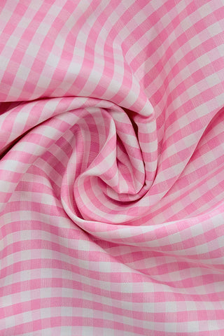 Pink Plaid Puff Sleeve Set