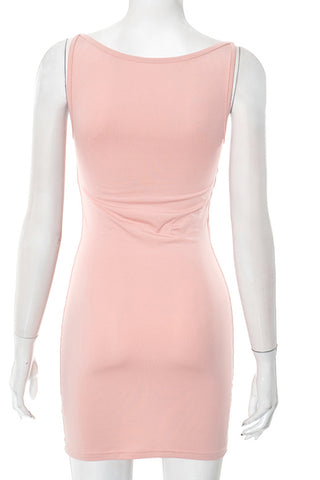 Lace Panel Cut-Out Casual Dress