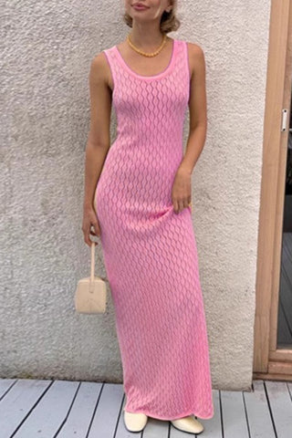 Sleeveless Ribbed Tank Maxi Dress