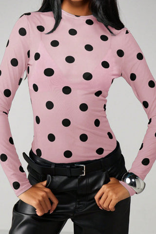 Polka Dot Long-Sleeve T-Shirt