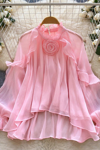 Elegant Layered Blouse with Ruffle Details