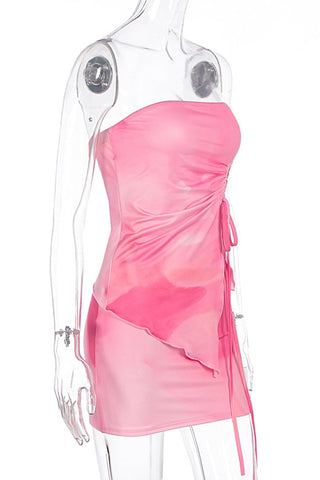 Strapless Ruched Skirt Set