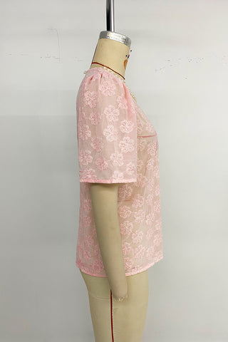 Floral Lace Short Sleeve Top
