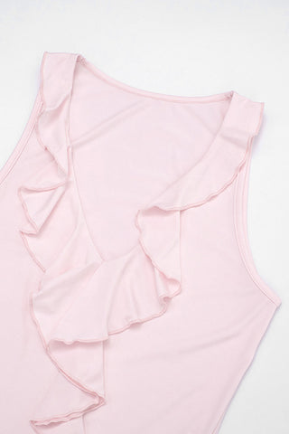 Ruffled V-Neck Tank