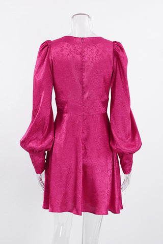 Puff Sleeve Cut-Out Mini Dress