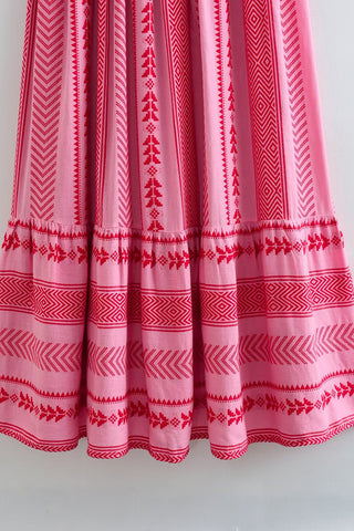 Boho Stripe Empire Maxi Dress