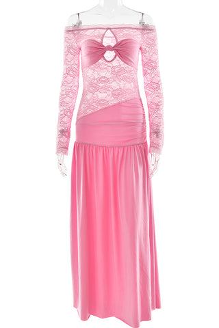 Off-Shoulder Lace Casual Dress