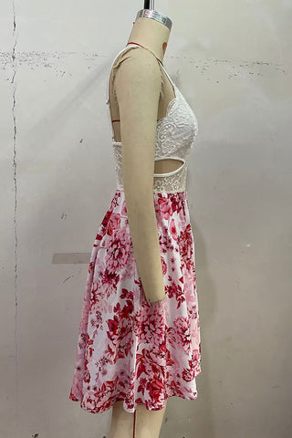 Floral Lace Cutout Dress