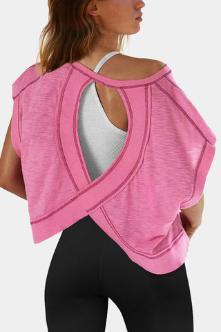 Cutout Back Sporty T-Shirt