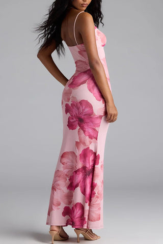 Floral Print Spaghetti Strap Dress