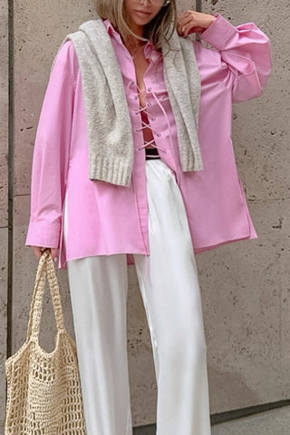 Lace-Up Front Blouse