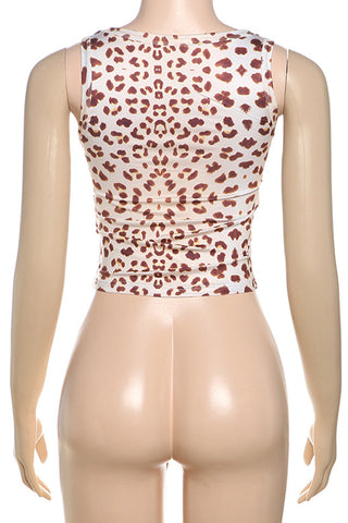 Leopard Print Layered Tank Top