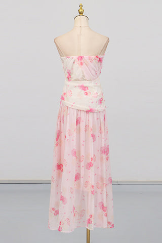 Strapless Floral Maxi Dress