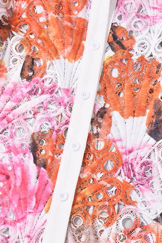 Vibrant Floral Lace Blouse