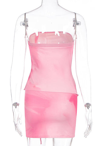 Strapless Ruched Skirt Set