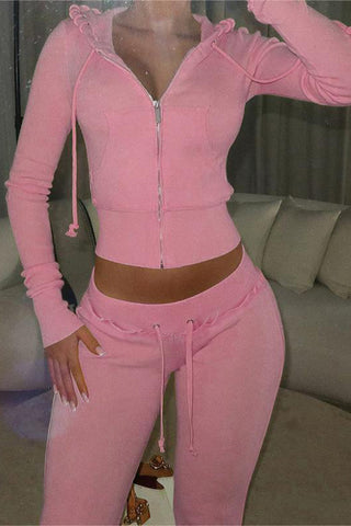 Casual Zip-Up Hoodie and Jogger Set