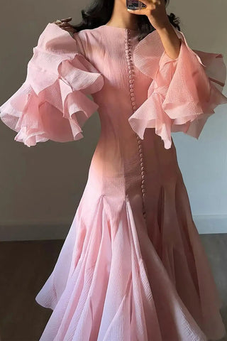 Flared Sleeve Casual Dress