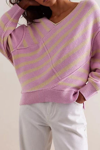 Striped V-Neck Sweater