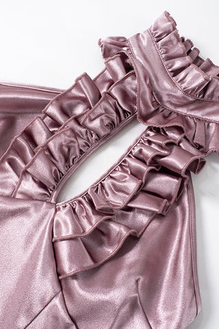 Ruffled High Neck Tank Top