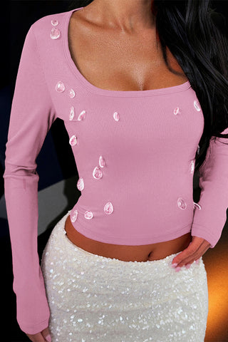 Embellished Long-Sleeve T-Shirt