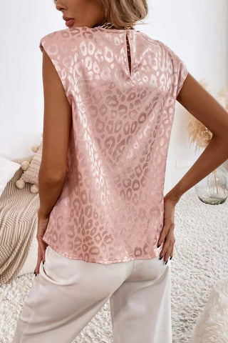 Sleeveless Leopard Print T-Shirt