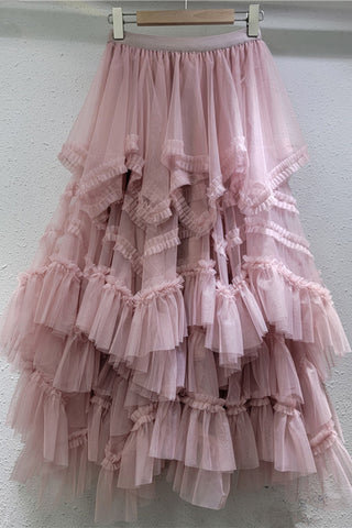 Layered Ruffle Maxi Skirt