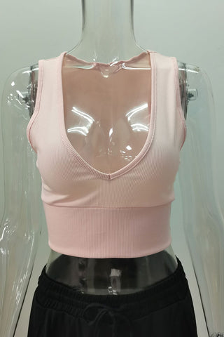 V-Neck Ribbed Tank Top