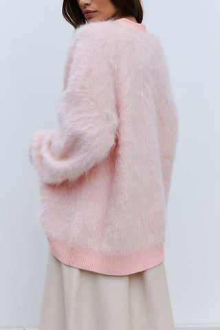 Button-Up Fuzzy Cardigan