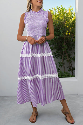 Ruffled Smocked Midi Dress